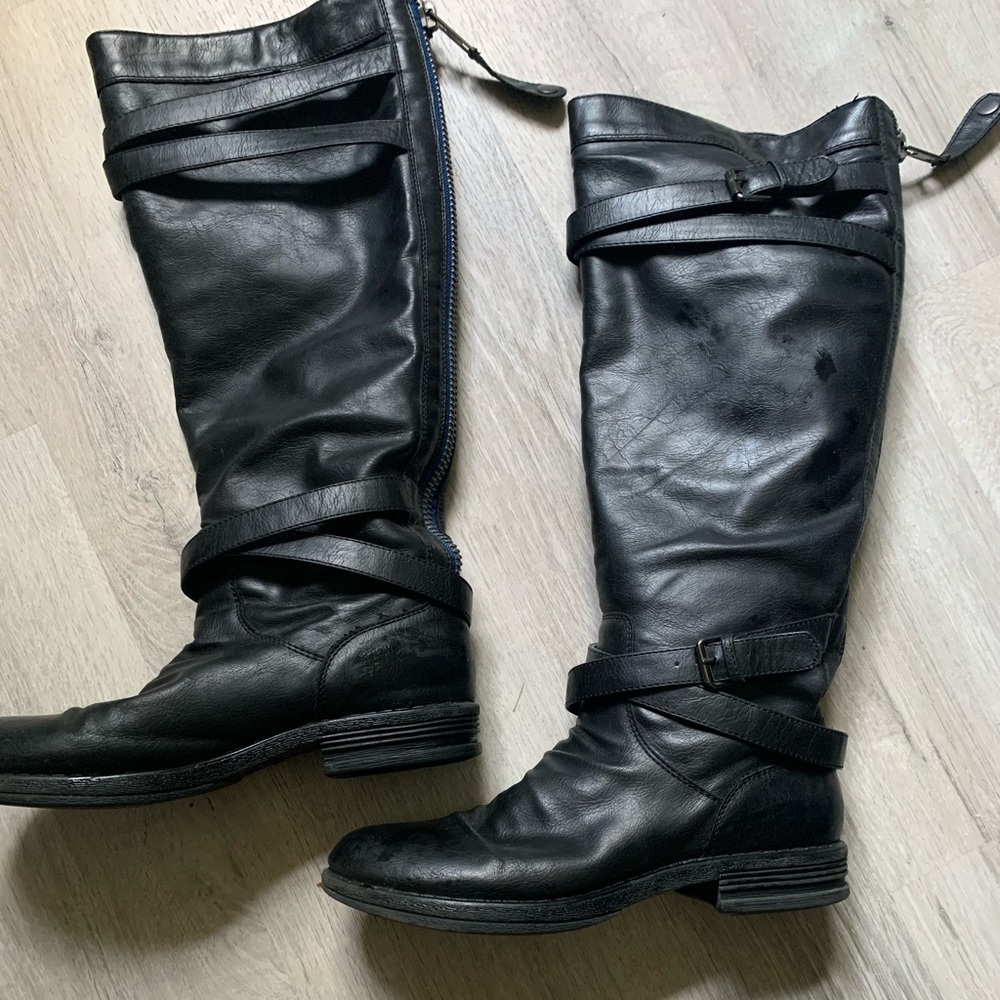 Madden Girl women’s 7 black riding boots low heel